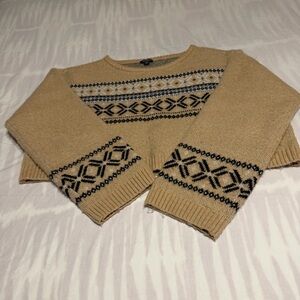 Wild Fable Tan and Black Patterned Sweater
